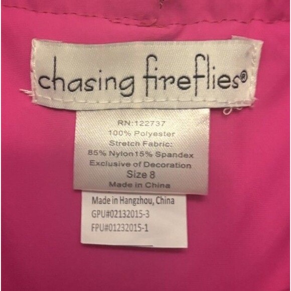 Hot Pink Flamingo Chasing Fireflies Halloween Costume Dress Bow Feathers - Picture 5 of 8